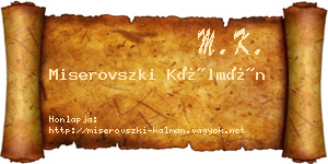 Miserovszki Kálmán névjegykártya