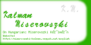 kalman miserovszki business card